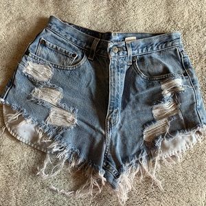 Vintage Levi’s distressed denim shorts